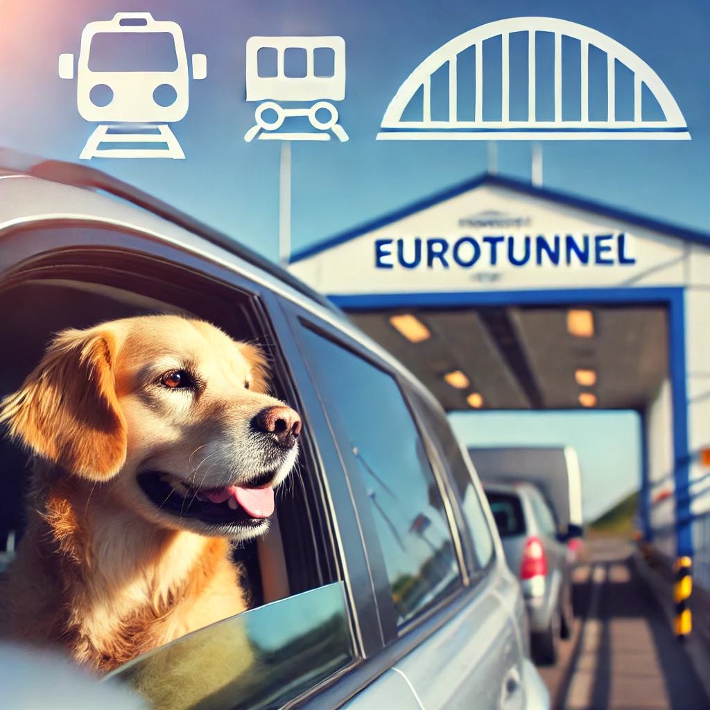 Get a Quote Dog in a car travel in euro tunnel